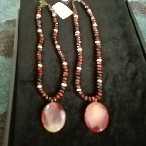 Faux carnelian necklace